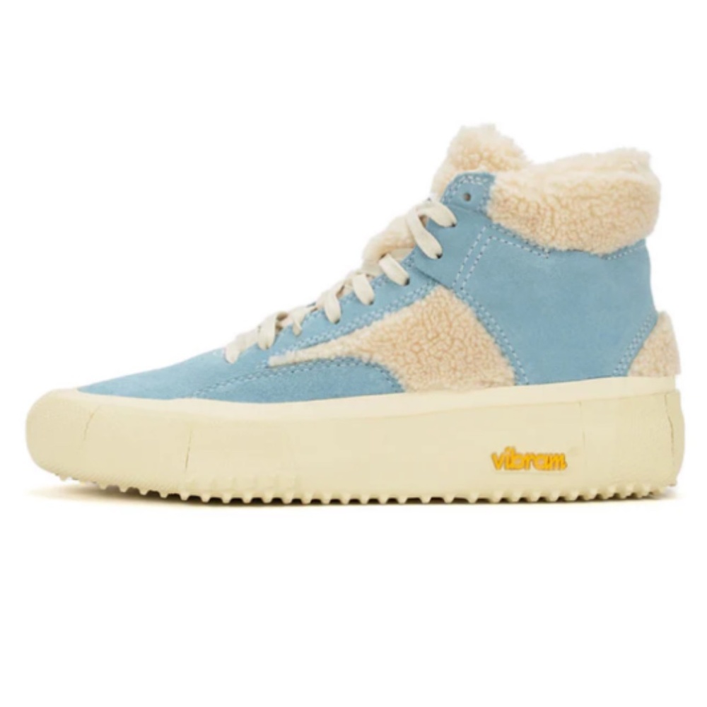 New Brand Black leather shearling sneakers